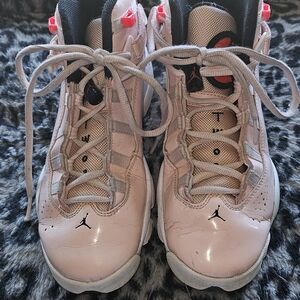 Air Jordan Kids Light Pink and Black Sneakers